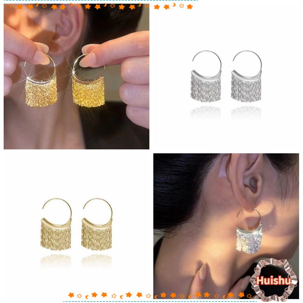 Hoa Tai Tua Rua Dạng Chuỗi Hạt Lấp Lánh Thời Trang Dự Tiệc|Khuyên Tai Tua Rua Nhiều Màu Sắc