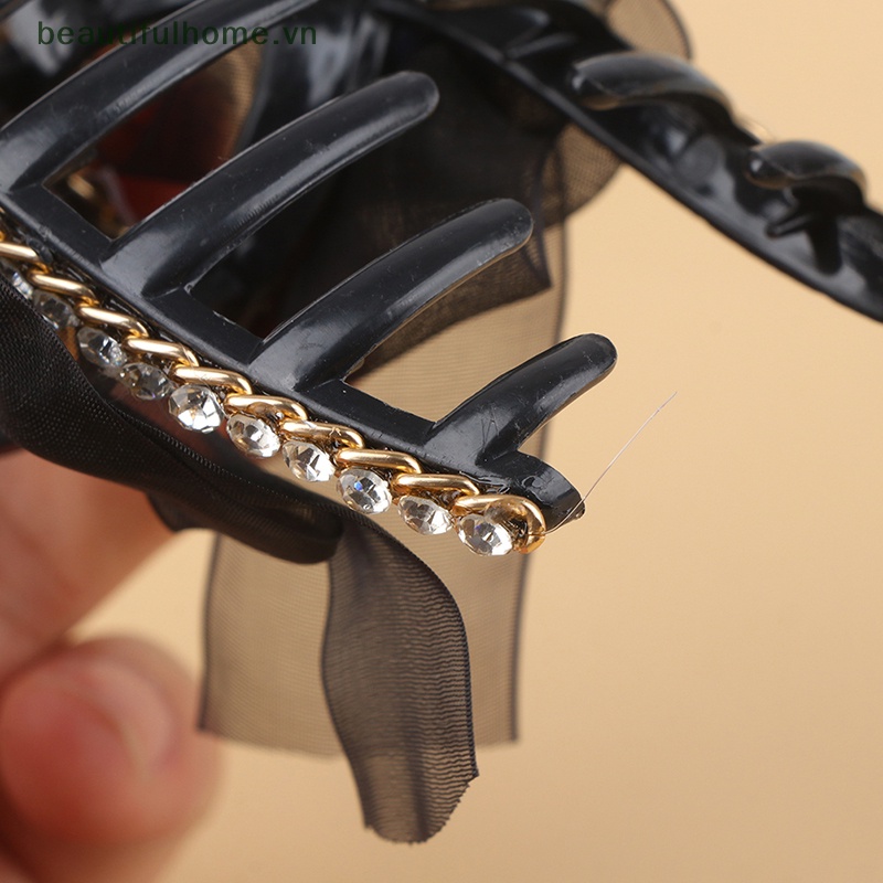 [Đẹphome] Kẹp Tóc Nơ Ruy Băng Lưới Cá Mập Thanh Lịch [Đẹp]