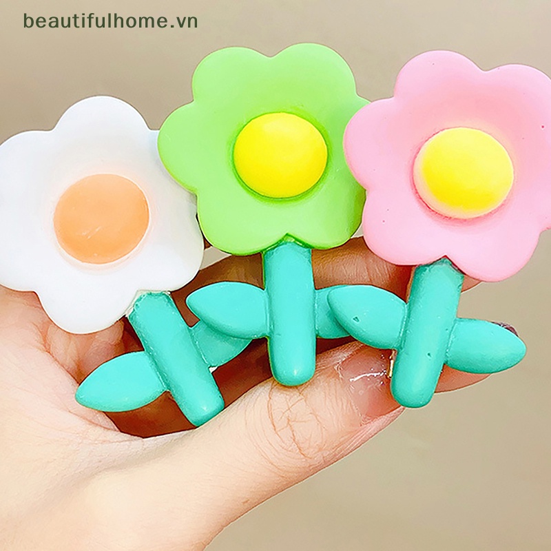 Kẹp Tóc Hình Bông Hoa Màu Sắc Ngọt Ngào Xinh Xắn Cho Bé Gái