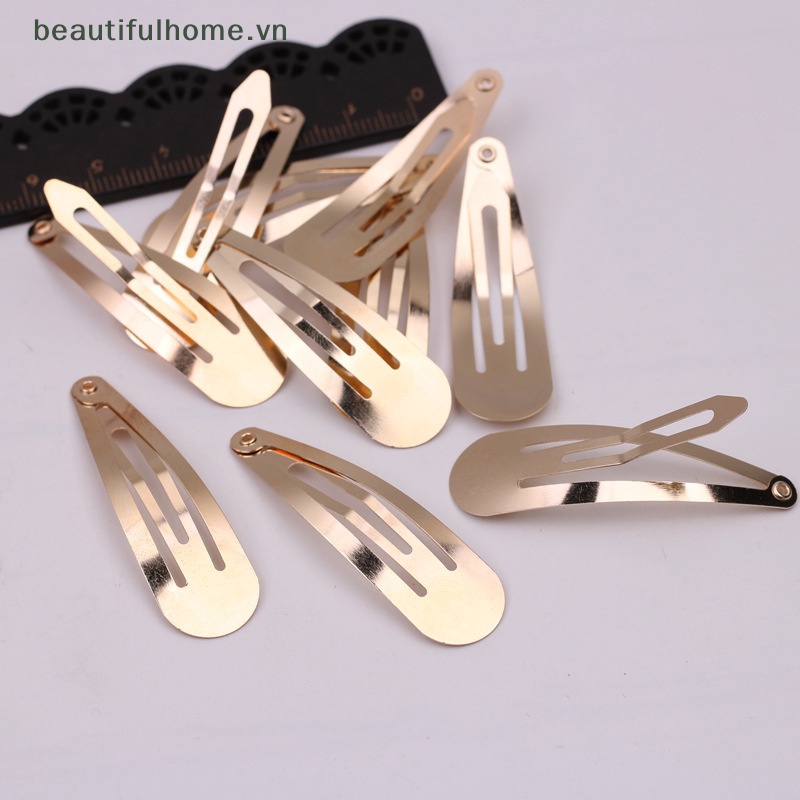 Set 50 Kẹp Tóc Kim Loại Màu Vàng / Bạc / Đen Làm Thủ Công Diy Cho Nữ