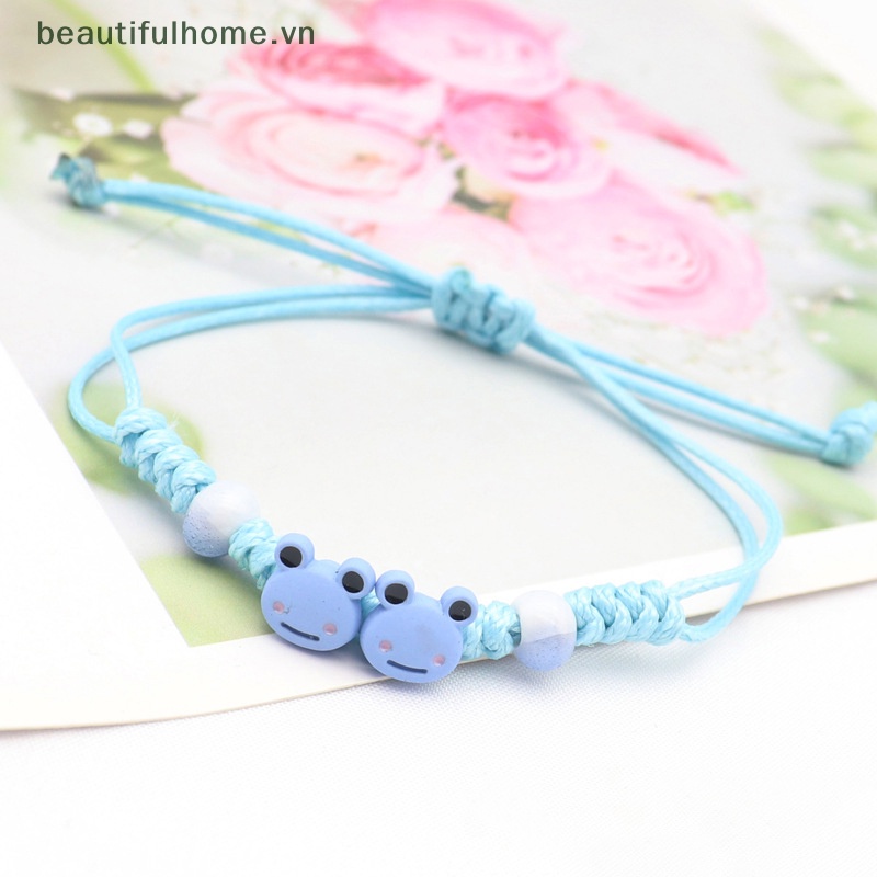 [beautifulhome] Vòng Đeo Tay Cặp Đôi Dệt Kim Hình Chú Ếch Nhỏ Màu Kẹo Ngọt Thời Trang Làm Quà Tặng Cho Trẻ Em [beauty]