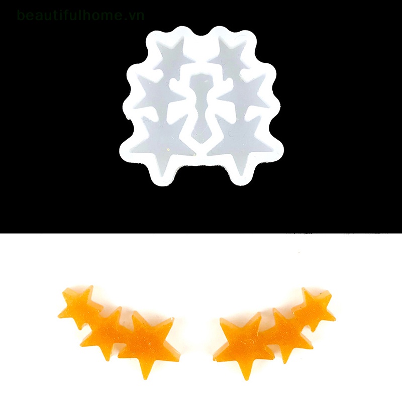 Khuôn Silicone Hình Ngôi Sao Làm Bông Tai DIY
