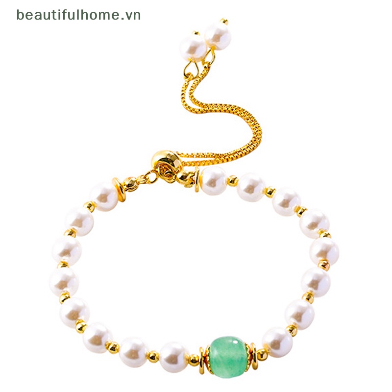 [beautifulhome] Vòng Tay Ngọc Trai Mắt Mèo Trang Sức Tinh Tế Thời Trang Làm Quà Tặng Sinh Nhật [beauty]