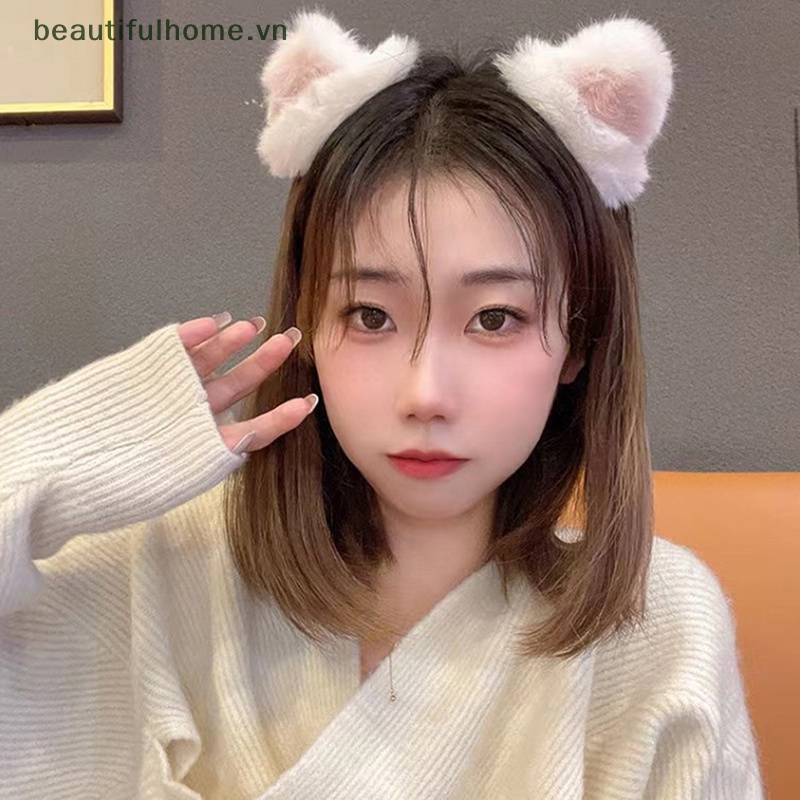 [beautifulhome] Kẹp Tóc Mái Bên / Bên Tai Mèo Hoạt Hình Dễ Thương Ngọt Ngào Cho Nữ [beauty]
