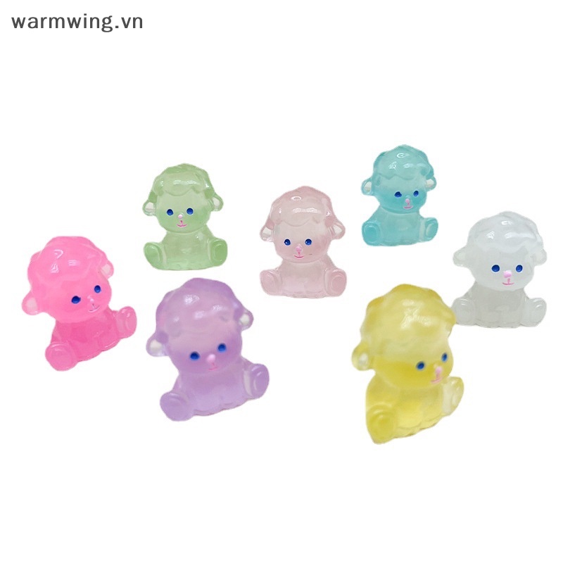 Set 5 Đồ trang trí Chú Chó Hoạt Hình Màu Dạ Quang Trang Trí Tiểu Cảnh