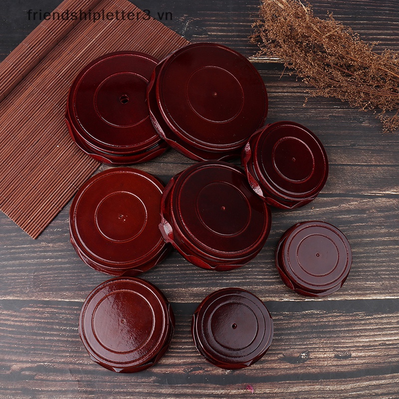 / / Mới / / Đế Gỗ Trơn Chạm Khắc Hoa Văn Phật Giáo