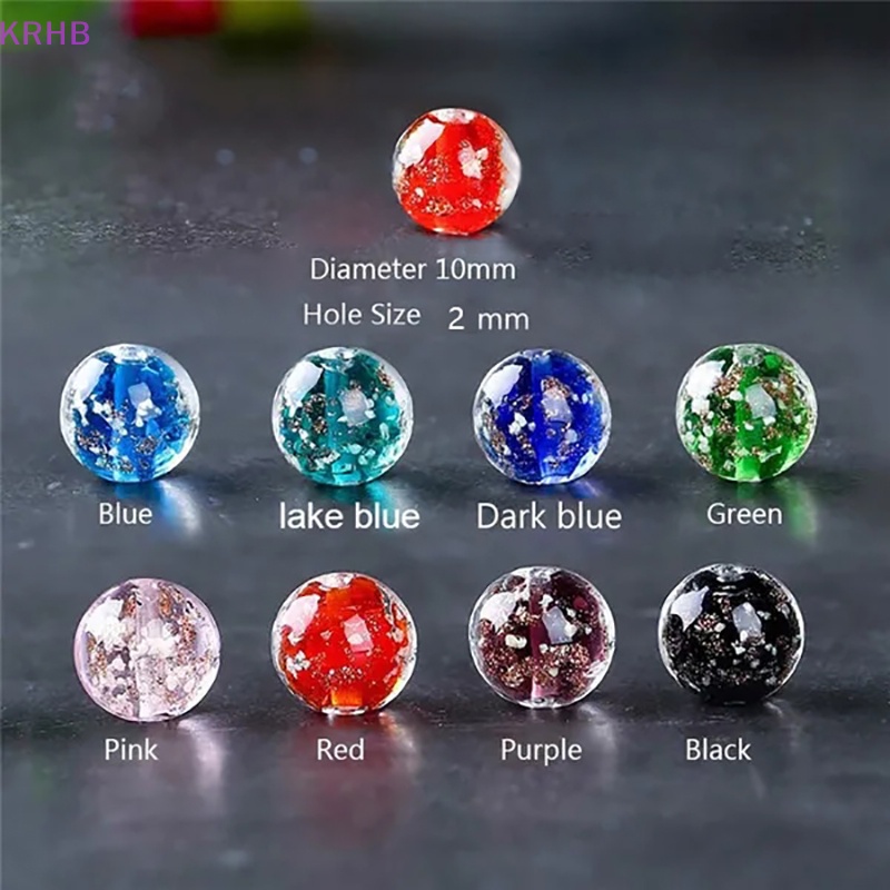 Set 10 Hạt Thủy Tinh Tròn 10mm Phát Quang Dùng Làm Trang Sức Thủ Công DIY Mới