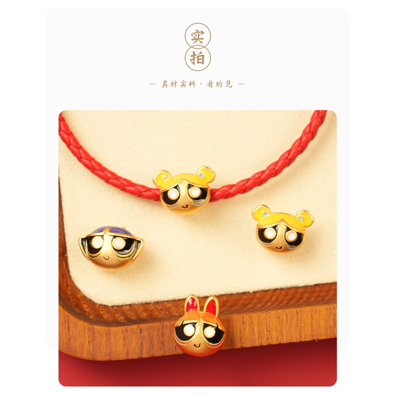 Phụ Kiện Hạt Xỏ Màu Vàng Kim Tự Làm Vòng Tay Thủ Công Bền Bỉ