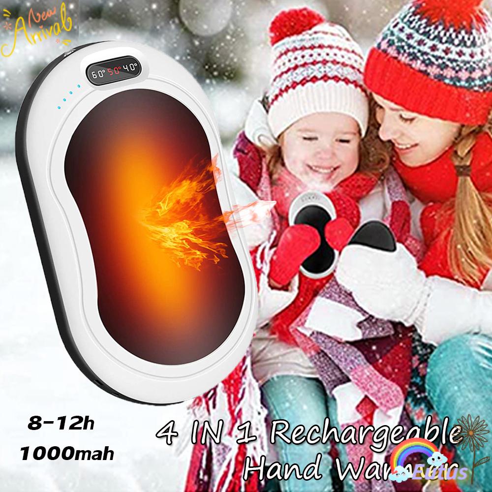 Thiết Bị Sưởi Ấm Tay Hai Mặt Tích Hợp Đèn LED Mini 4 Trong 1 Cổng Sạc USB