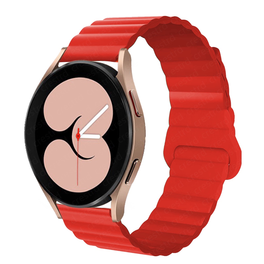 Dây Đeo Silicone Khóa Nam Châm 20mm 22mm Cho Đồng Hồ Thông Minh Samsung Galaxy Watch 4 5 Pro Active 2 Gear S3