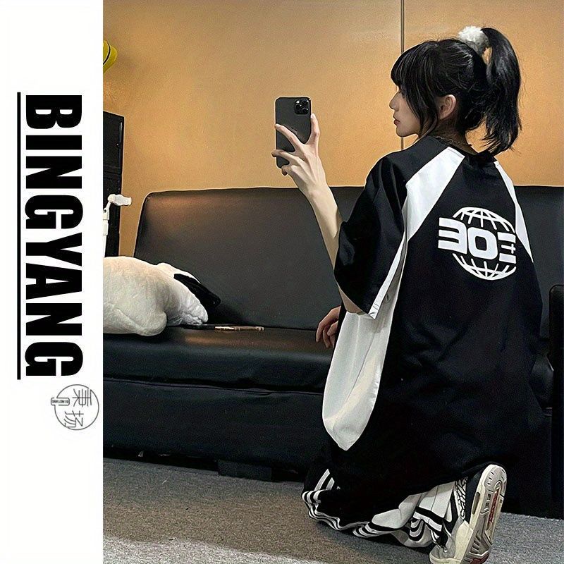 Áo Thun Ngắn Tay In Hình Xe Máy + Quần Thể Thao Thời Trang Cho Nam Nữ