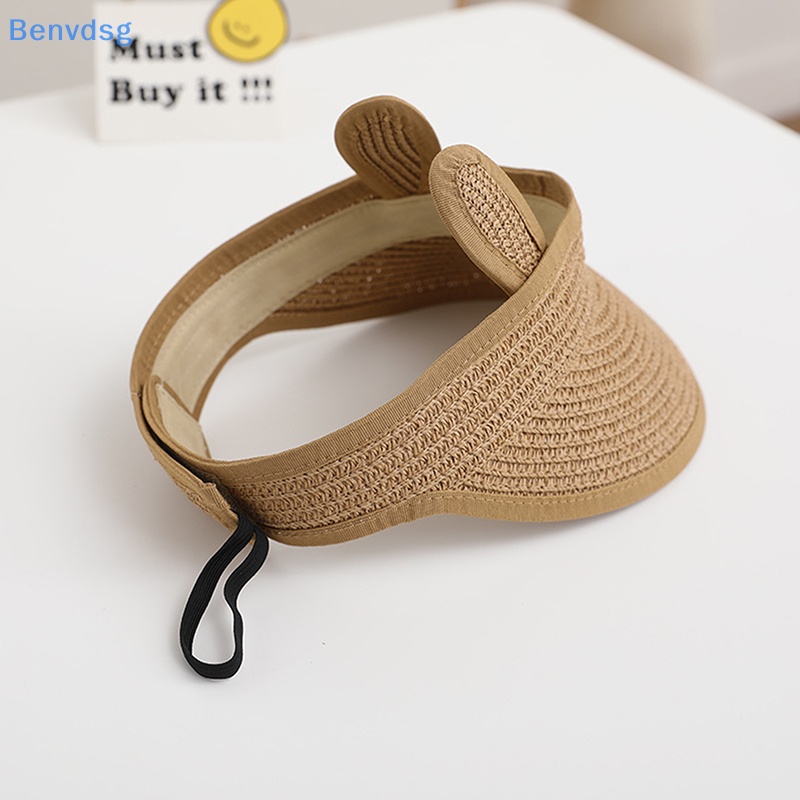 Mũ Rơm Chống Nắng Hở Chóp Hình Gấu Hoạt Hình Thời Trang Đi Biển Mùa Hè Cho Bé Trai Và Gái