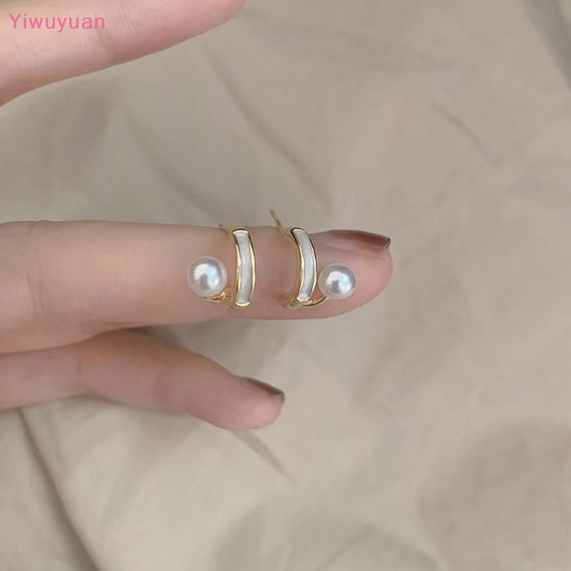 1 Cặp Bông Tai Ngọc Trai Giả Bằng Hợp Kim Thời Trang Hàn Quốc Mới