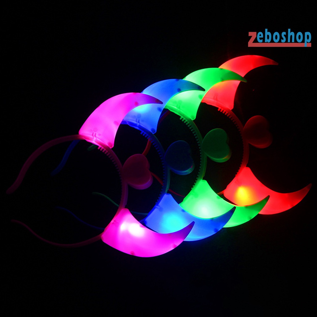 Cài Tóc Hình Sừng Bằng Nhựa Phát Quang Hóa Trang Cho Người Lớn Và Trẻ Em