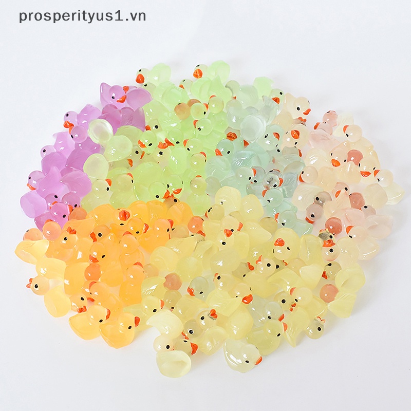 1 [prosperityus1] 5 Chú Vịt Phát Quang Mini Trang Trí Tiểu Cảnh DIY