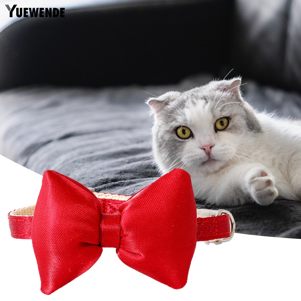 Vòng Cổ Đính Nơ Bằng Lụa Siêu Mềm Chống Mài Mòn Có Thể Điều Chỉnh Dùng Chụp Ảnh Cho Thú Cưng