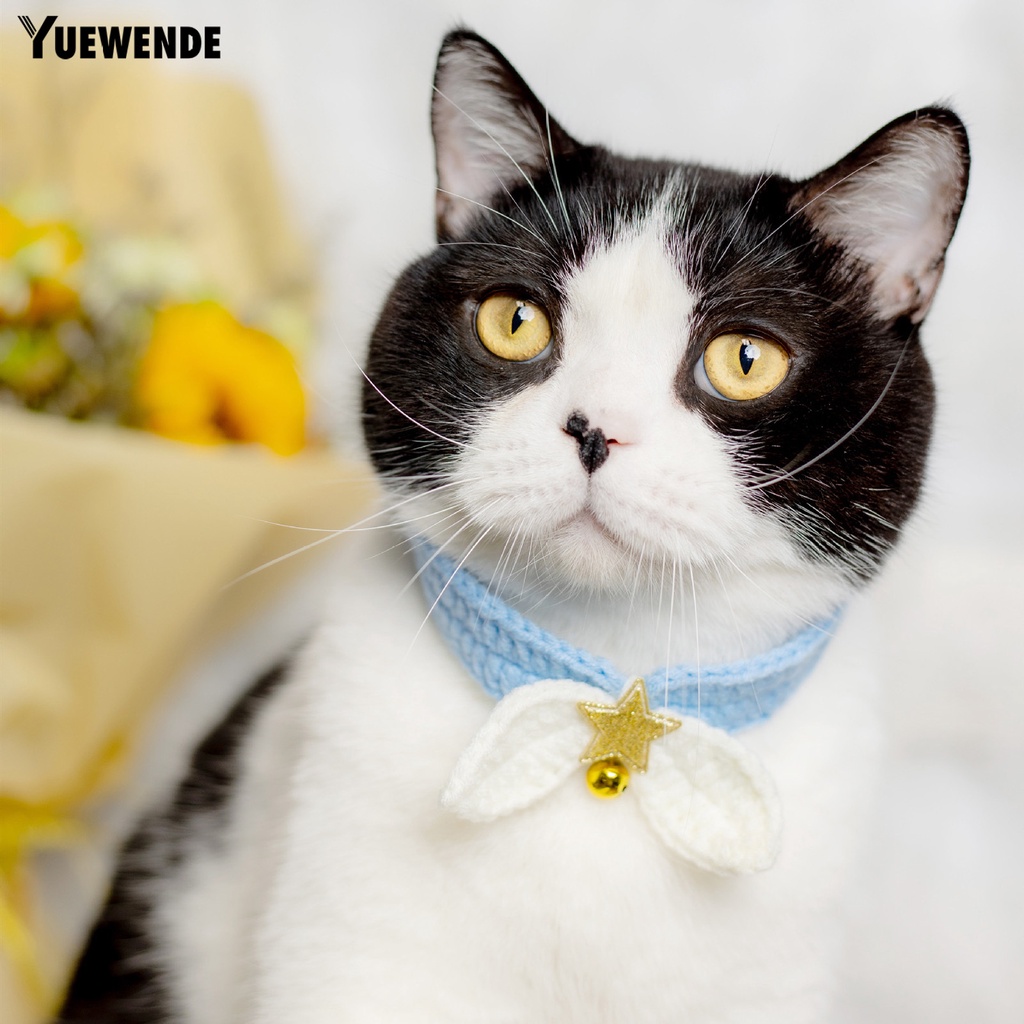 Yq.e Vòng Cổ Bằng Len Dễ Thương Trang Trí Chuông Làm Việc Tinh Tế Dành Cho Mèo Cưng