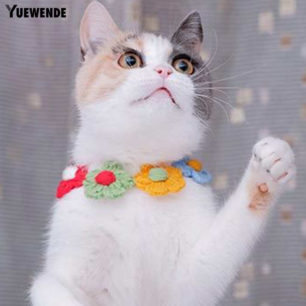 Yq.e Vòng Cổ Đan Len Hình Bông Hoa Tinh Tế Dành Cho Thú Cưng Tại Nhà