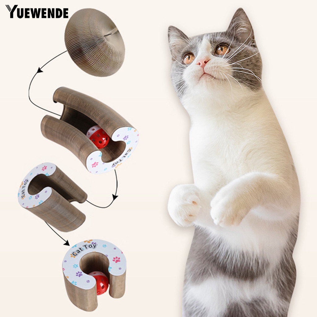 1 Bộ Bảng Đồ Chơi Tập Xoay Kèm Chuông Hình Accordion Có Thể Gập Lại Tương Tác Với Mèo