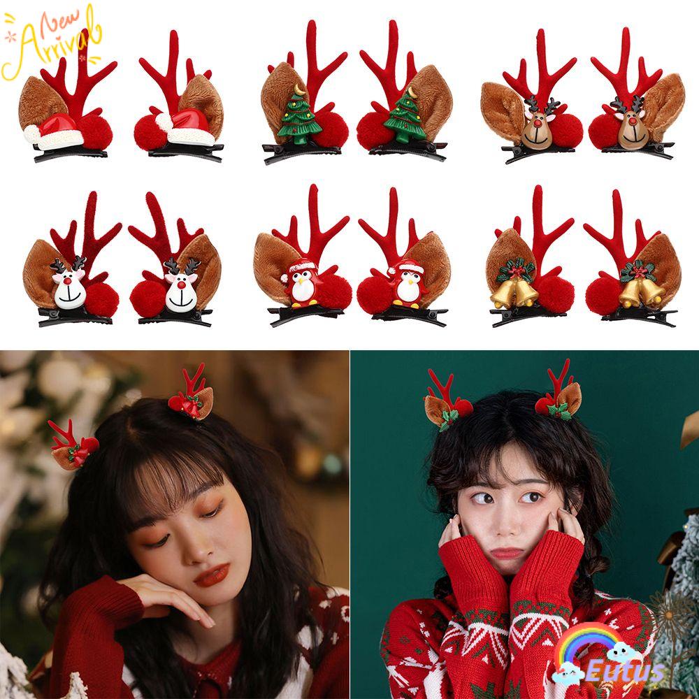1 Cặp Kẹp Tóc Trang Trí Giáng Sinh Dễ Thương