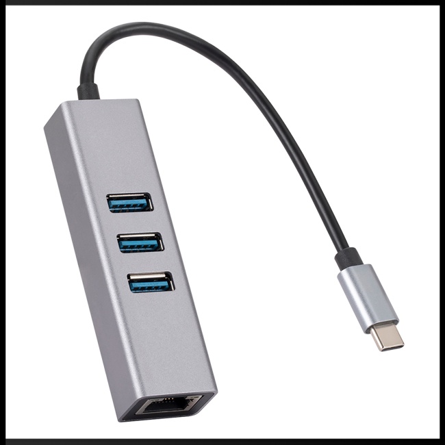 Thẻ Mạng 3 Cổng Usb 3.0 Type c Sang Rj45 Gigabit Ethernet Laptop