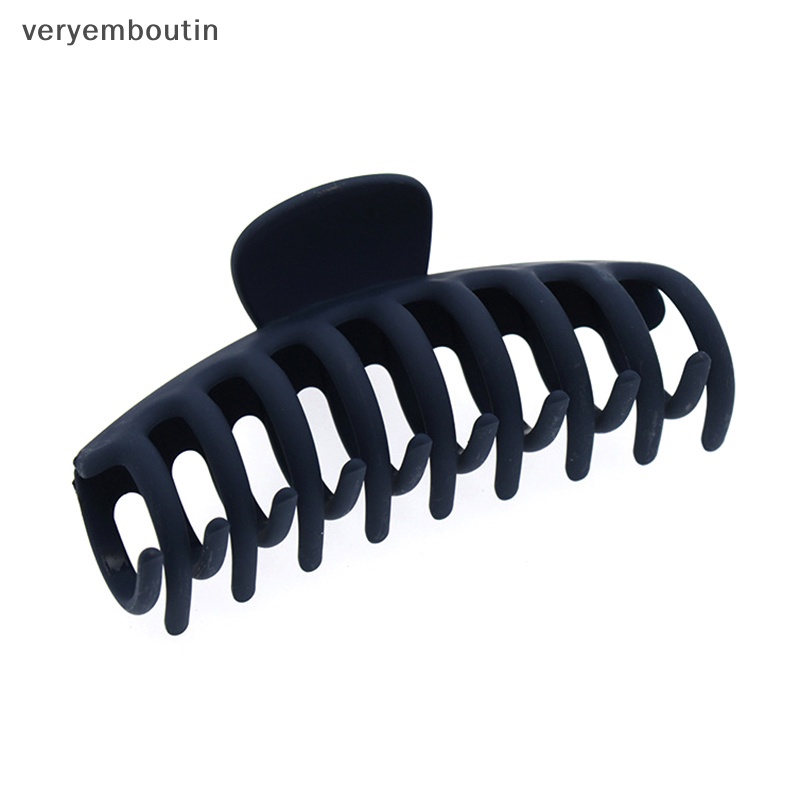 Kẹp Tóc Càng Cua Lớn Bằng Nhựa Màu Trơn Thanh Lịch Cho Nữ