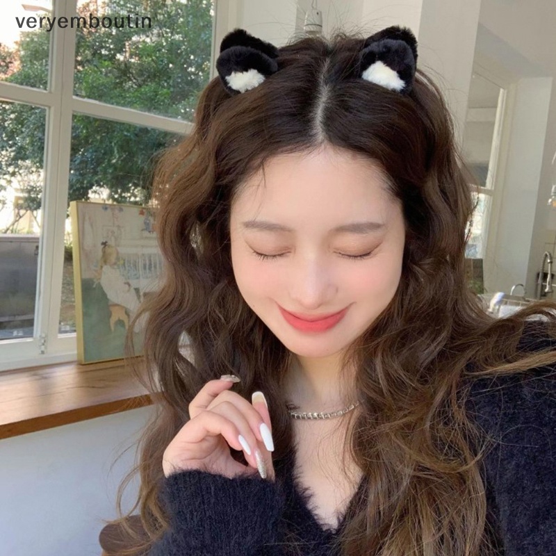 1 Kẹp Tóc Hình Tai Mèo Bằng Lông Nhung Mềm Mại Dễ Thương Dành Cho Bé Gái