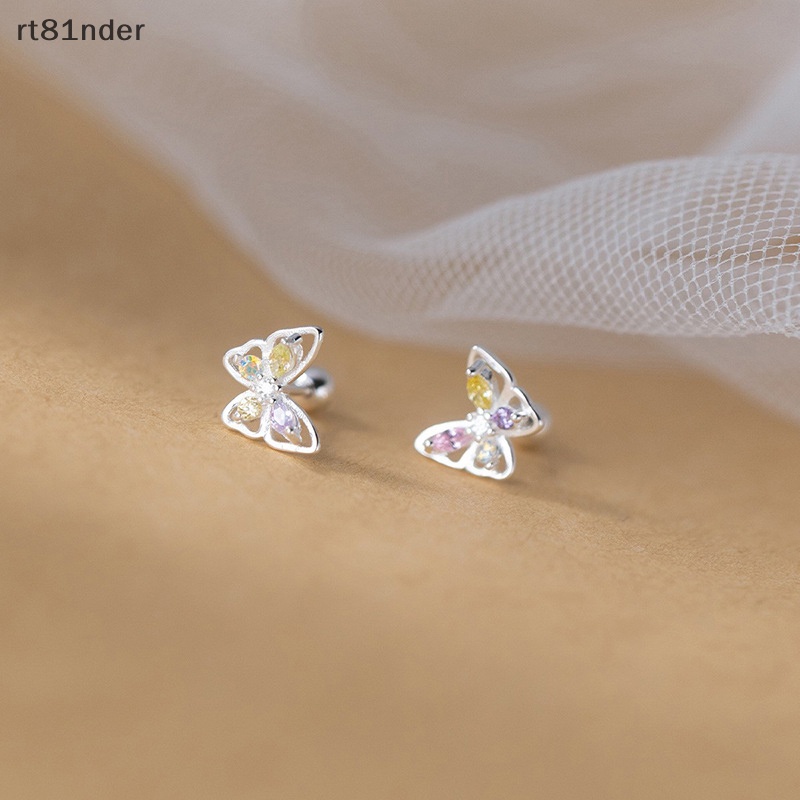 Rt 1 Đôi Bông Tai Hình Bướm Đính Kim Cương Màu Sắc Dành Cho Nữ