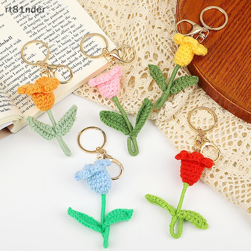 Rt Móc Khóa Đan Len Hình Hoa Tulip Độc Đáo Thời Trang Cho Nữ