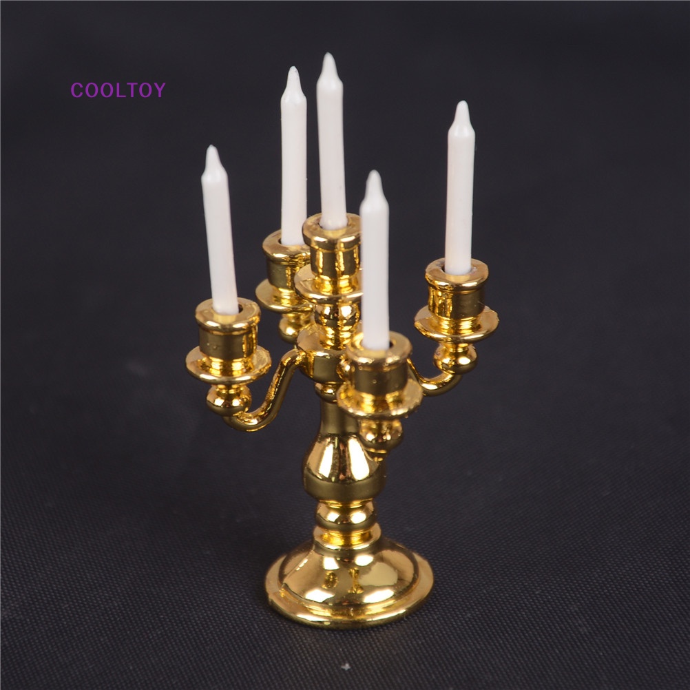 Cooltoy Set 5 Đồ Chơi Nhà Bếp Búp Bê Candelabra Vàng Tỉ Lệ 1 / 12