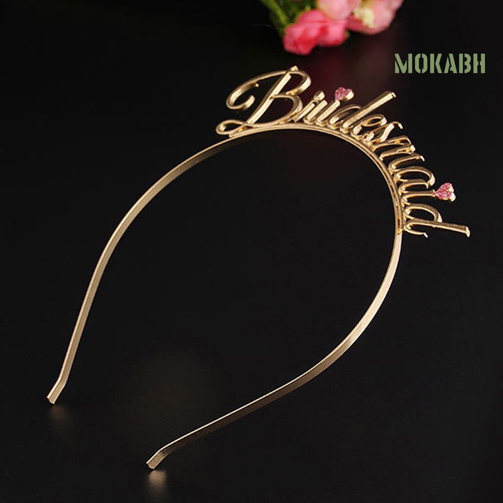 Băng Đô Cài Tóc Hình Trái Tim In Chữ Thời Trang Cho Phù Dâu