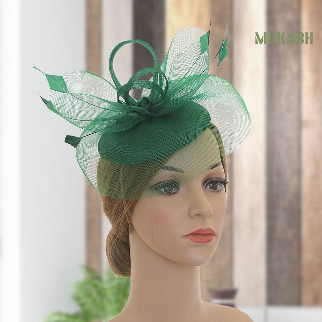 Cài Tóc Lưới Hình Bông Hoa Đính Lông Vũ Đa Năng Phong Cách Vintage Cho Tiệc Trà