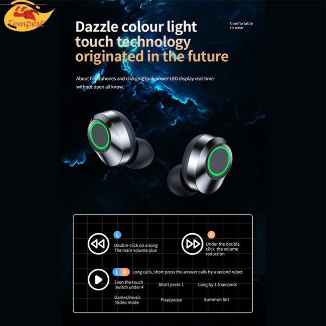 Tai nghe không dây Tws Yd03 Âm Thanh Hifi Có Mic Hộp Sạc 3000mah Có Màn Hình Led