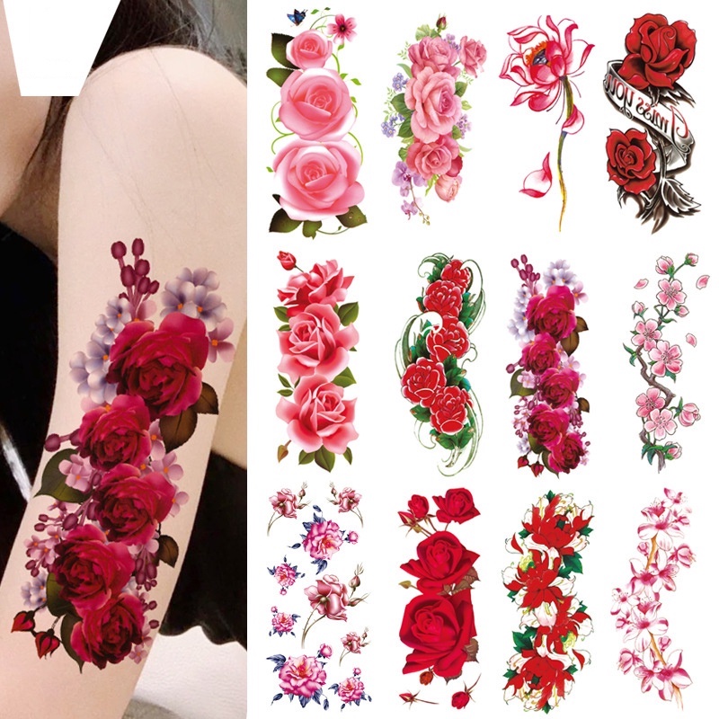 Hình Xăm Dán Tạm Thời Họa Tiết Bướm Màu Đen Chống Nước