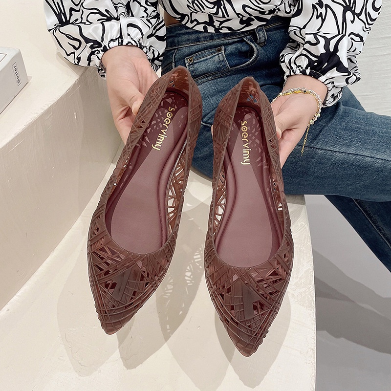 Giày Búp Bê Nhựa Chống Trượt Thời Trang Mùa Hè 2023 Cho Nữ