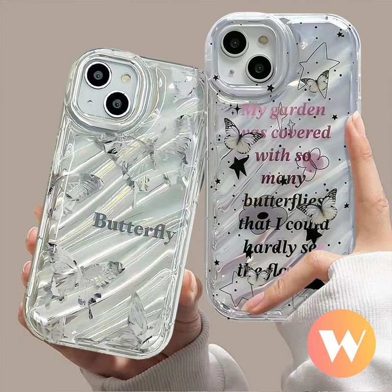 Ốp Điện Thoại Hình Bướm 3D Sang Trọng Cho IPhone 7 8 6 6S Plus 14 13 12 Pro MAX XS MAX SE 2020 11 7Plus XR X