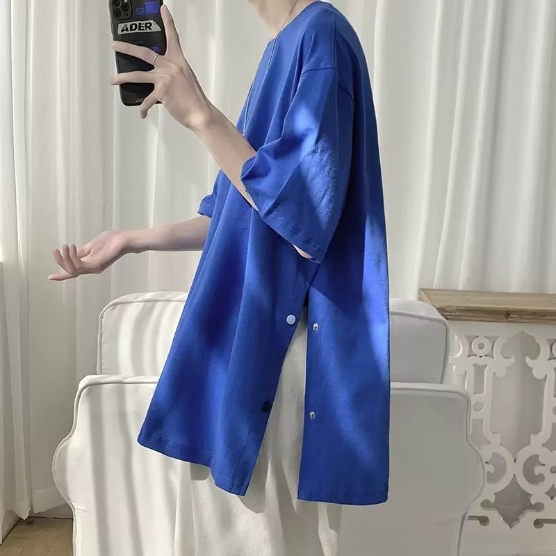 Áo Thun Tay Ngắn Dáng Rộng Xẻ Tà Thời Trang Mùa Hè Hàng Mới Dành Cho Cặp Đôi