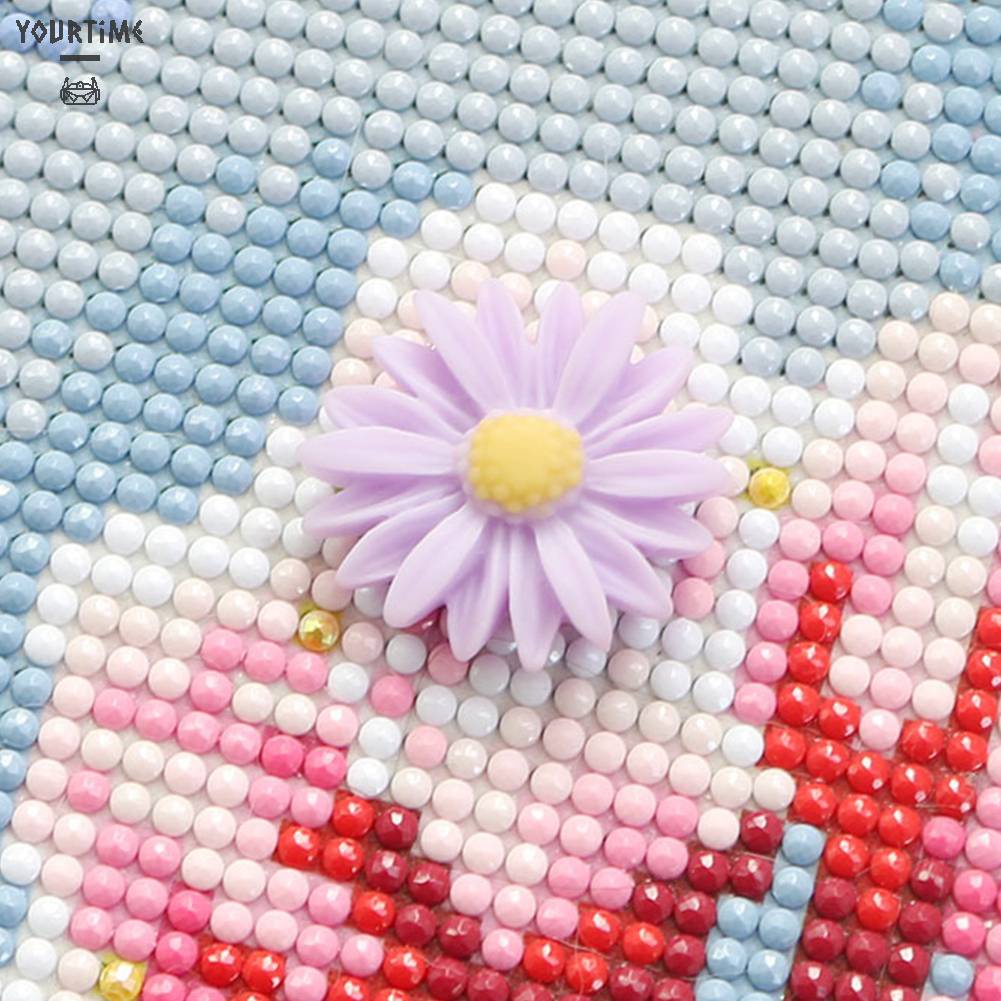 Vỏ Tranh Đính Đá 5D Tự Làm Có Nam Châm Hình Hoa Trang Trí Nhà Cửa