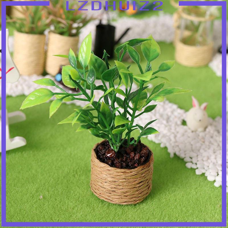 Mô Hình Chậu Cây Tiểu Cảnh Tỉ Lệ 1 / 12 Dùng Trang Trí Nhà Búp Bê