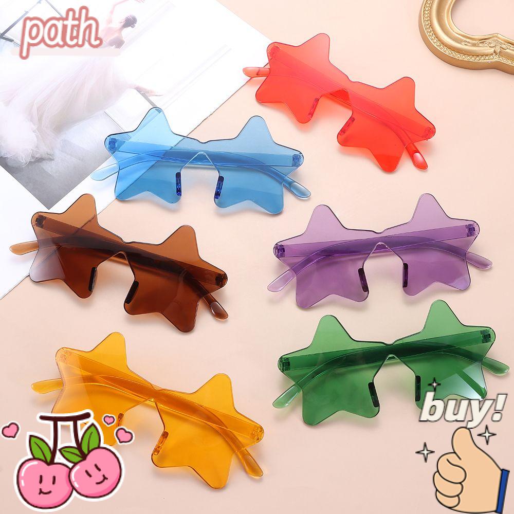 Kính Mát Không Viền Hình Ngôi Sao Năm Cánh Phong Cách Halloween Độc Đáo