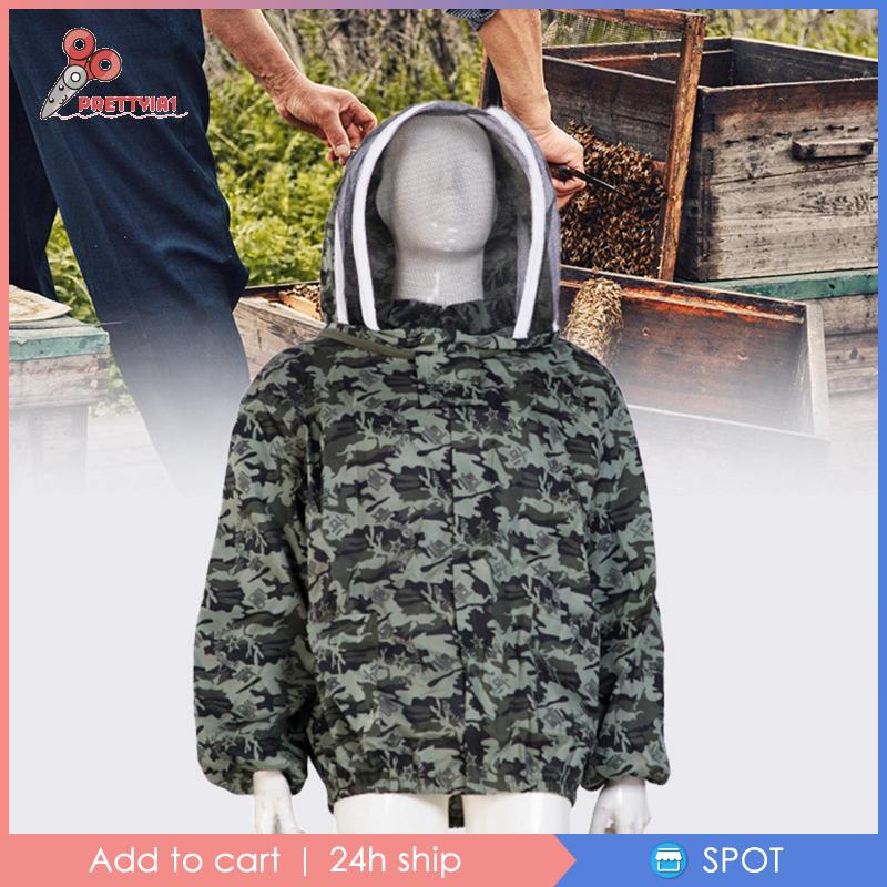 [Prettyia1] Set Áo Khoác Và Mũ Nuôi Ong Cao Cấp Kèm Túi Đựng