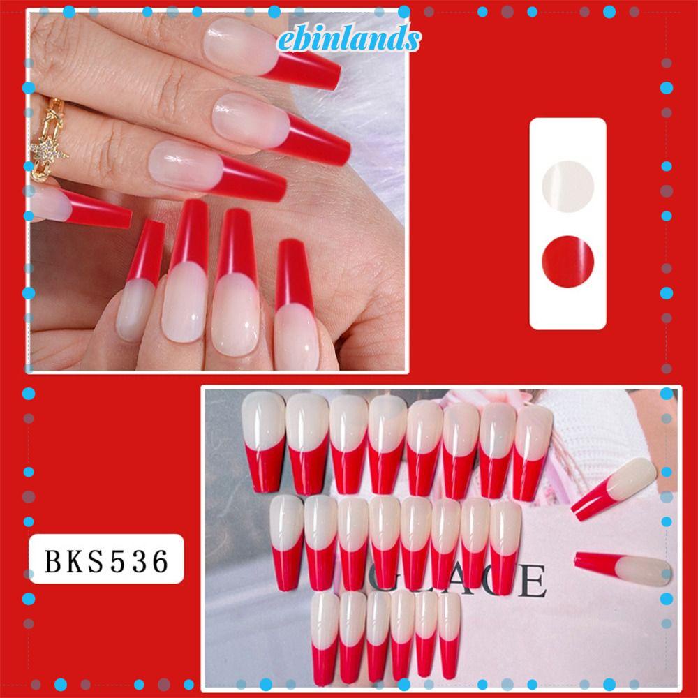 Bộ 24 Móng Tay Giả Che Phủ Toàn Diện Tháo Rời Được Kiểu Pháp