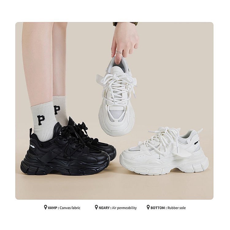 Giày Thể Thao Đế Mềm Phối Lưới Thoáng Khí Màu Trơn Thời Trang Cho Nữ