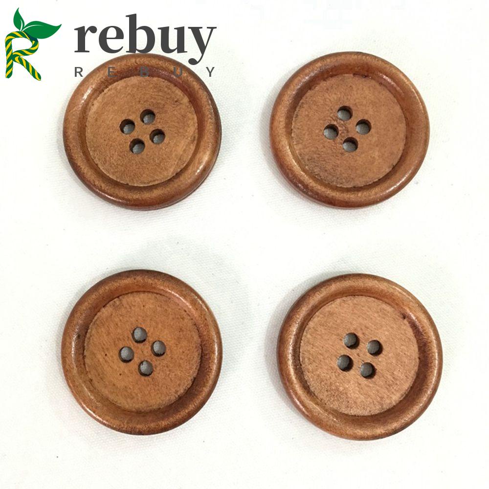 Nút Áo Khoác Bằng Gỗ Hình Tròn Phong Cách Retro Dành Cho May Vá