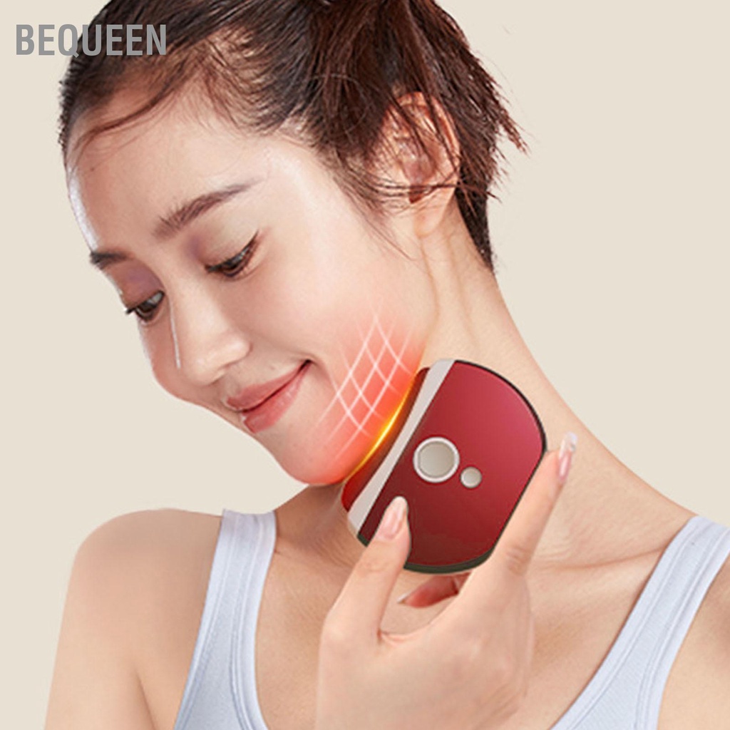 Bequeen Điện Gua Sha Thiết Bị Bian Đá Nén Nóng Máy Massage Thông Minh Có Thể Sạc Lại Đỏ