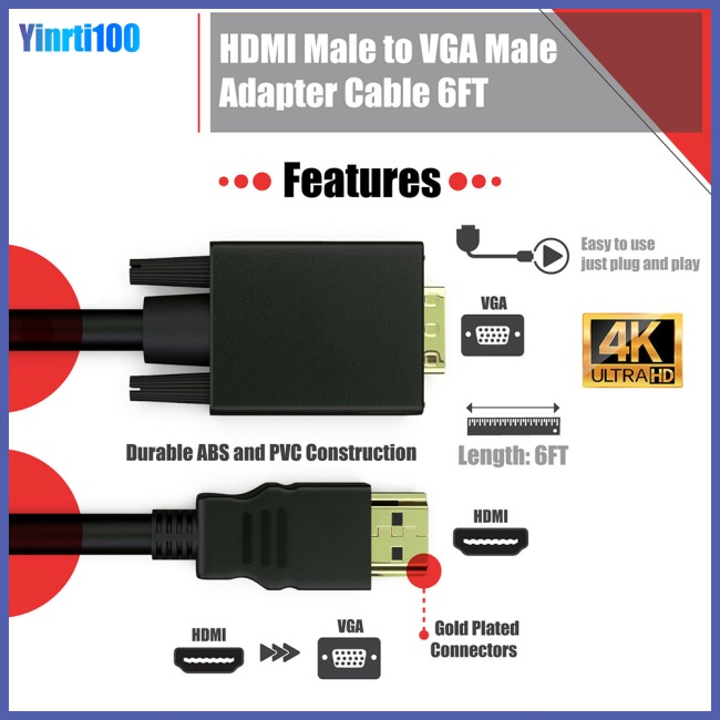 Cáp Chuyển Đổi Hdmi Sang Vga Cho Pc Laptop Máy Chiếu Hdtv