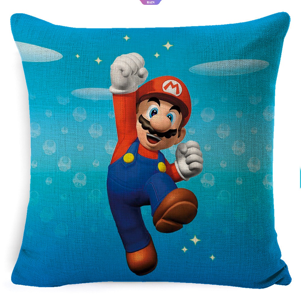Vỏ Gối In Họa Tiết Hoạt Hình Super Mario Bros Luigi Mario Kích Thước 45x45cm