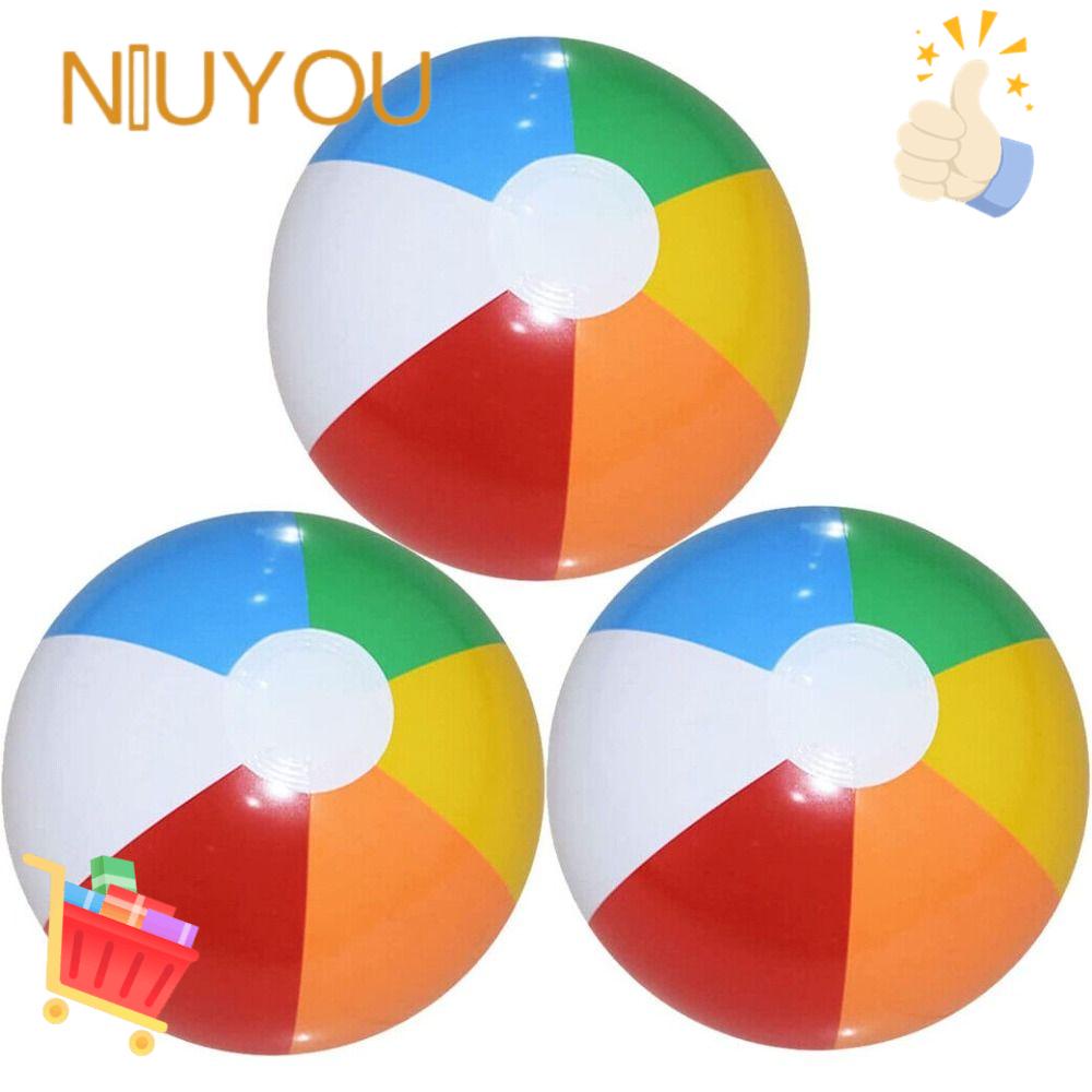 NIUYOU Bóng Bơm Hơi 40cm Bằng PVC Cho Trẻ Em Chơi Trong Bãi Biển