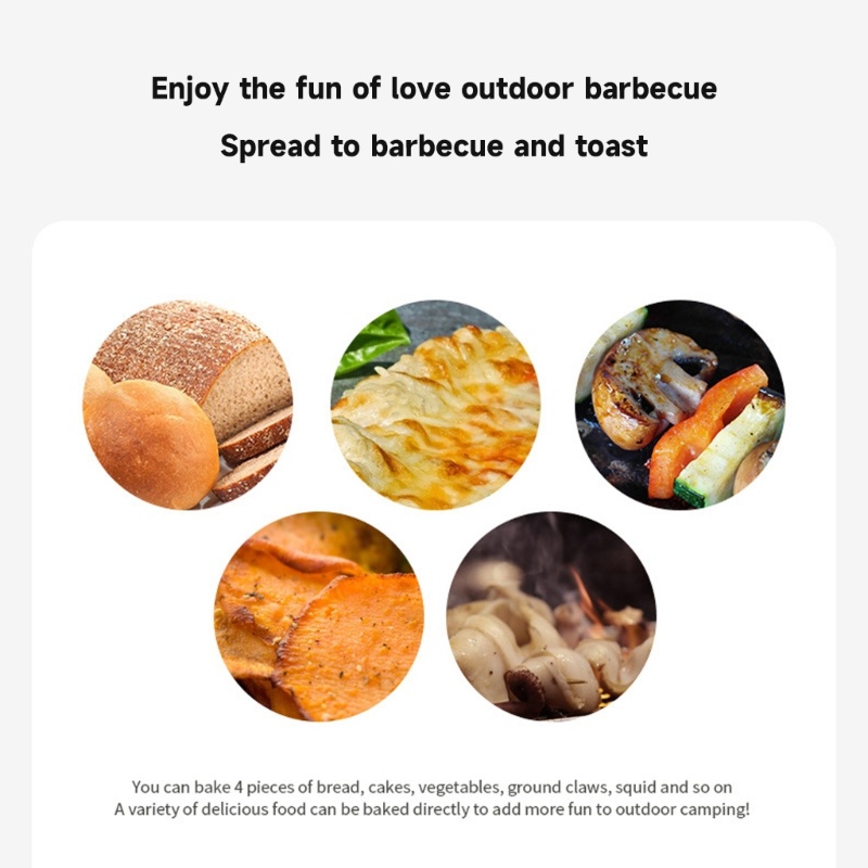 QQ Vỉ Nướng BBQ Bằng Thép Không Gỉ Thiết Kế Nhỏ Gọn Tiện Dụng Cho Cắm Trại