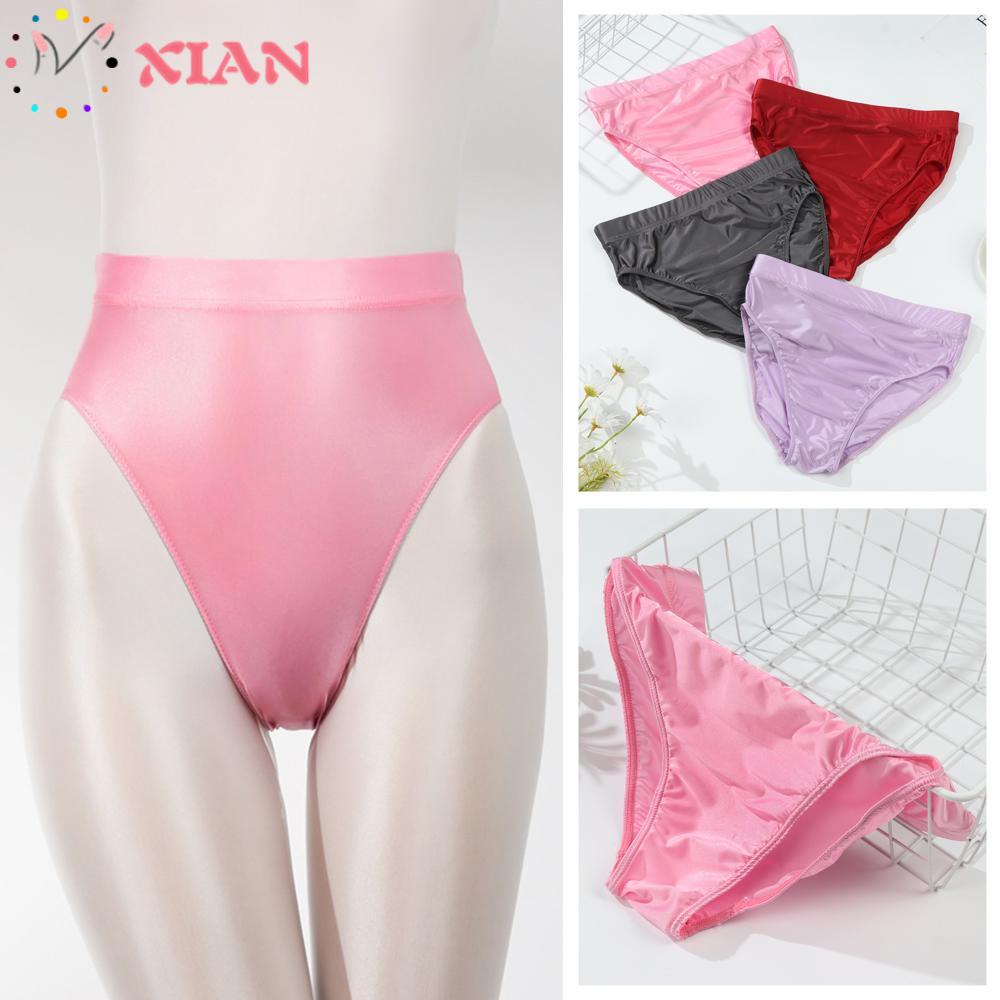 Quần Lót Satin Siêu Mỏng Lưng Cao Gợi Cảm Cho Nữ